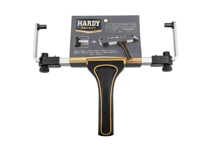 Uchwyt regulowany do wałków 30-46cm Hardy Select etykieta