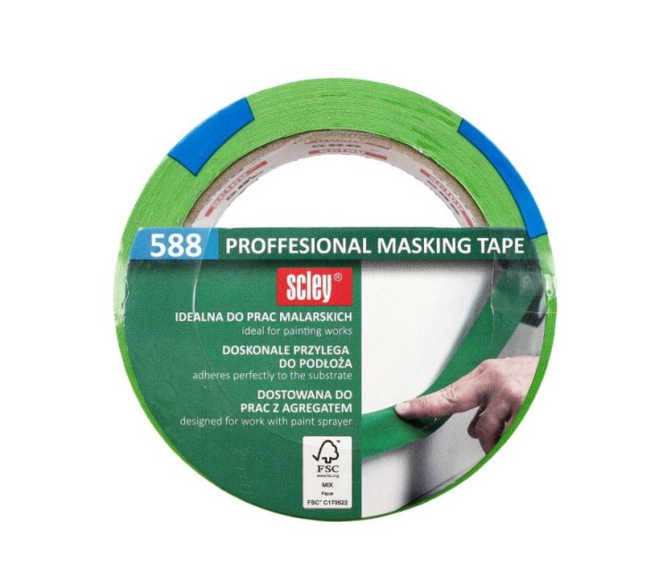 Precyzyjna taśma malarska 48mm x 33m Scley 588 Zielona