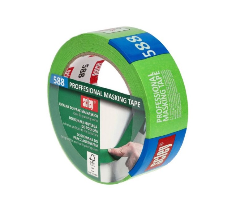 Taśma maskująca 38mm x 50m Scley 588 Zielona