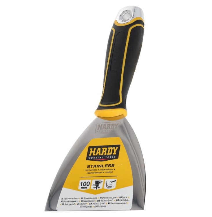 Szpachelka uniwersalna 10cm elastyczna Hardy seria 64 etykieta