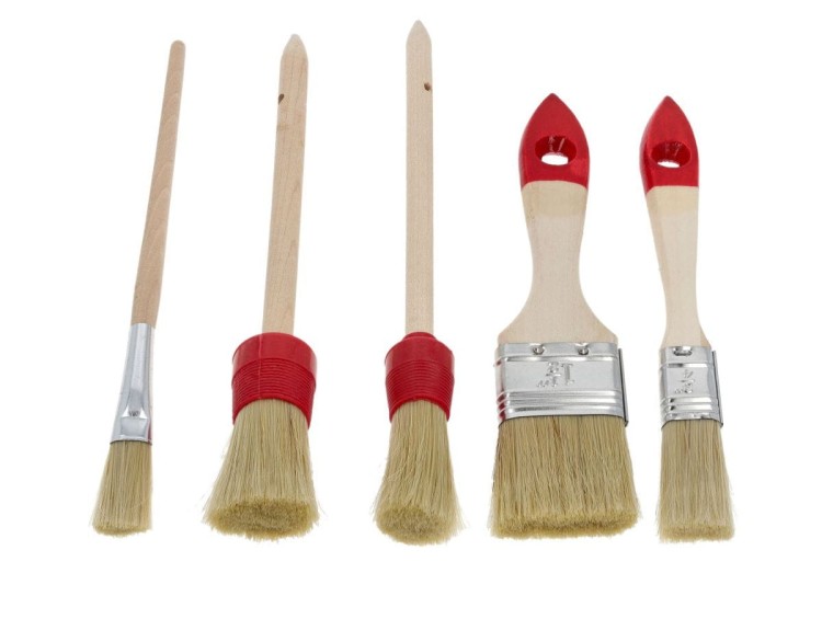 Pędzle do malowania zestaw 5szt płaskie i pierścieniowe