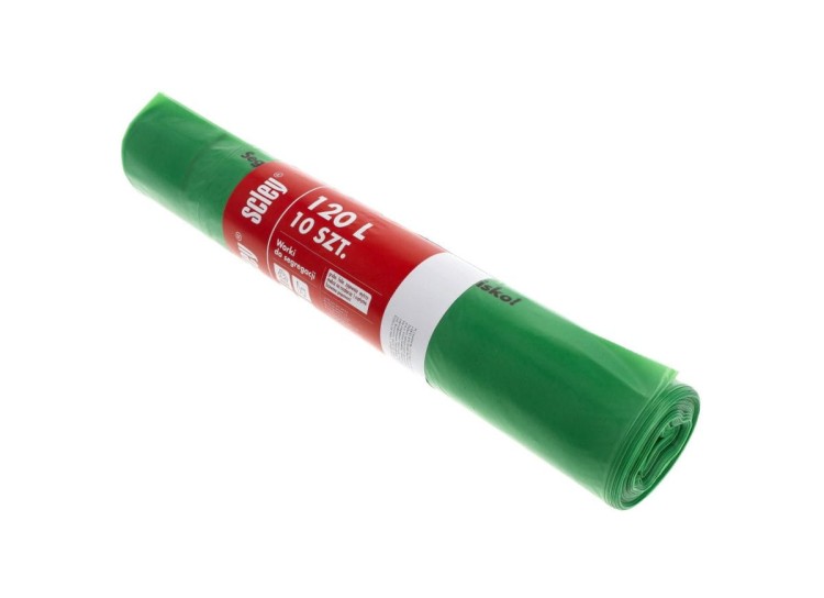 Worki na szkło 120L zielone 10szt Scley