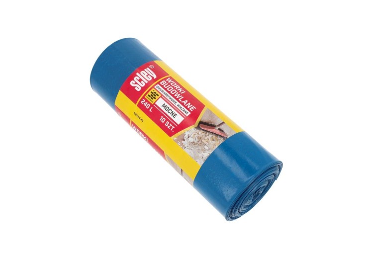 Worki budowlane 240l  na odpady 10szt. DUŻE MOCNE 40 μm Scley