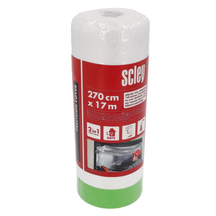 Scley-Folia-Antychlap-270-cm-x-17-m-68-Taśma-malarska-z-folią-25-mm-x-17-m