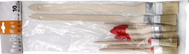 Pędzle malarskie Zestaw 10 szt farby wodorozcieńczalne zdj 3